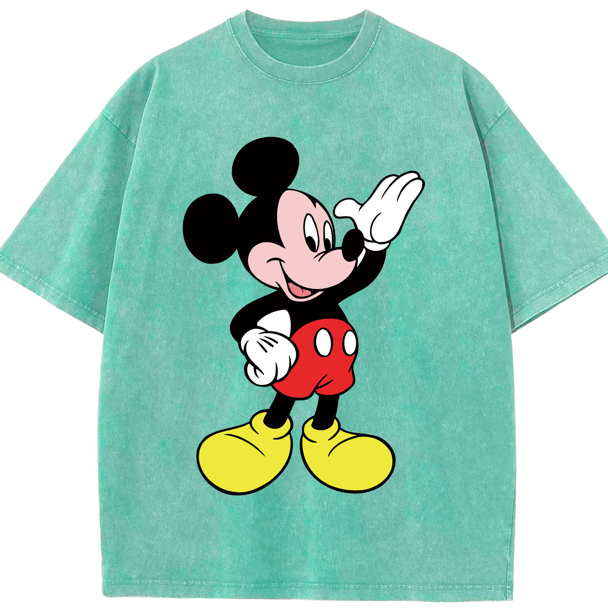 （画像用） ミッキーマウス Mickey Mouse 綿100% ヴィンテージ風 半袖Tシャツ（フロントプリント）